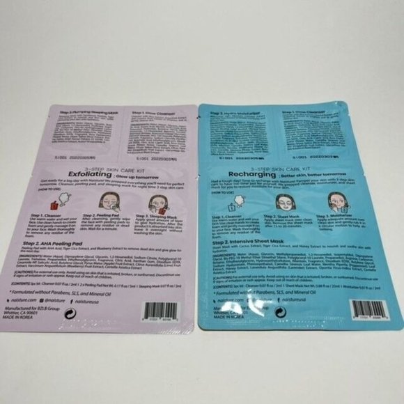 NAISTURE DUO 3 Step Skin Care Kits EXFOLIATING & RECHARGING Sheet Mask Masks - Picture 3 of 3